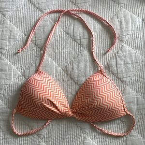 Medium orange chevron bikini top